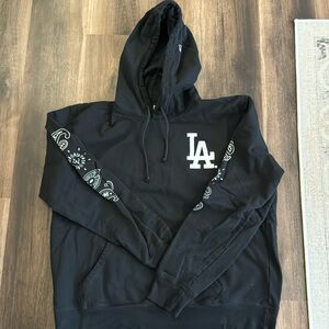 New Era Dodgers Hoody, Paisley design on arms. Size XL